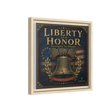 Liberty and Honor Framed Canvas Wall Art — Patriotic Bell Print (Freedom Is Not Free) Canvas Printify 