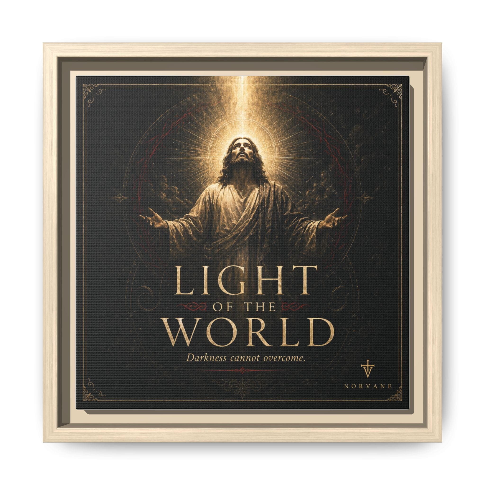 Light of the World – Framed Matte Canvas Wall Art Canvas Printify 10″ x 10″ 1.25" Natural