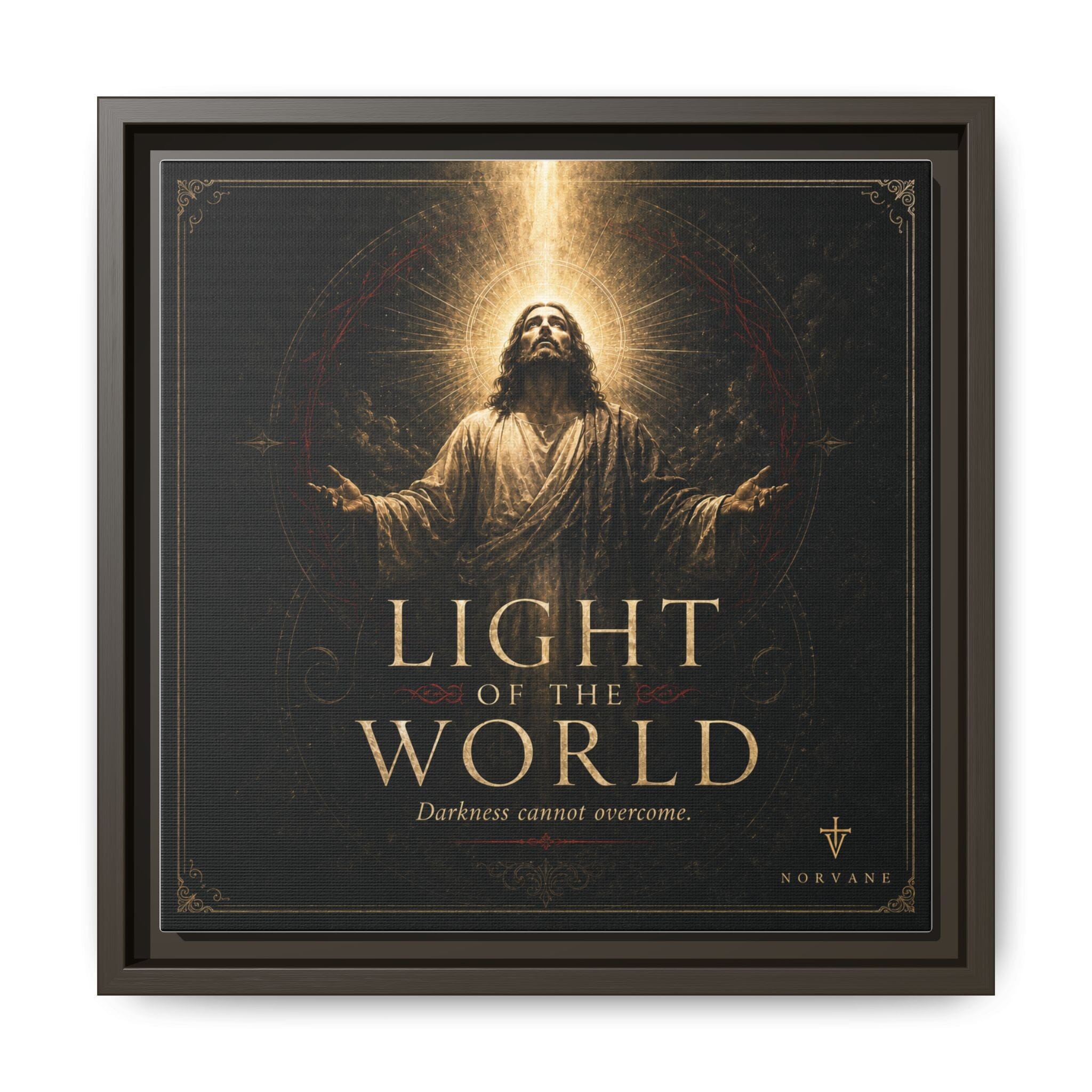 Light of the World – Framed Matte Canvas Wall Art Canvas Printify 12″ x 12″ 1.25" Espresso