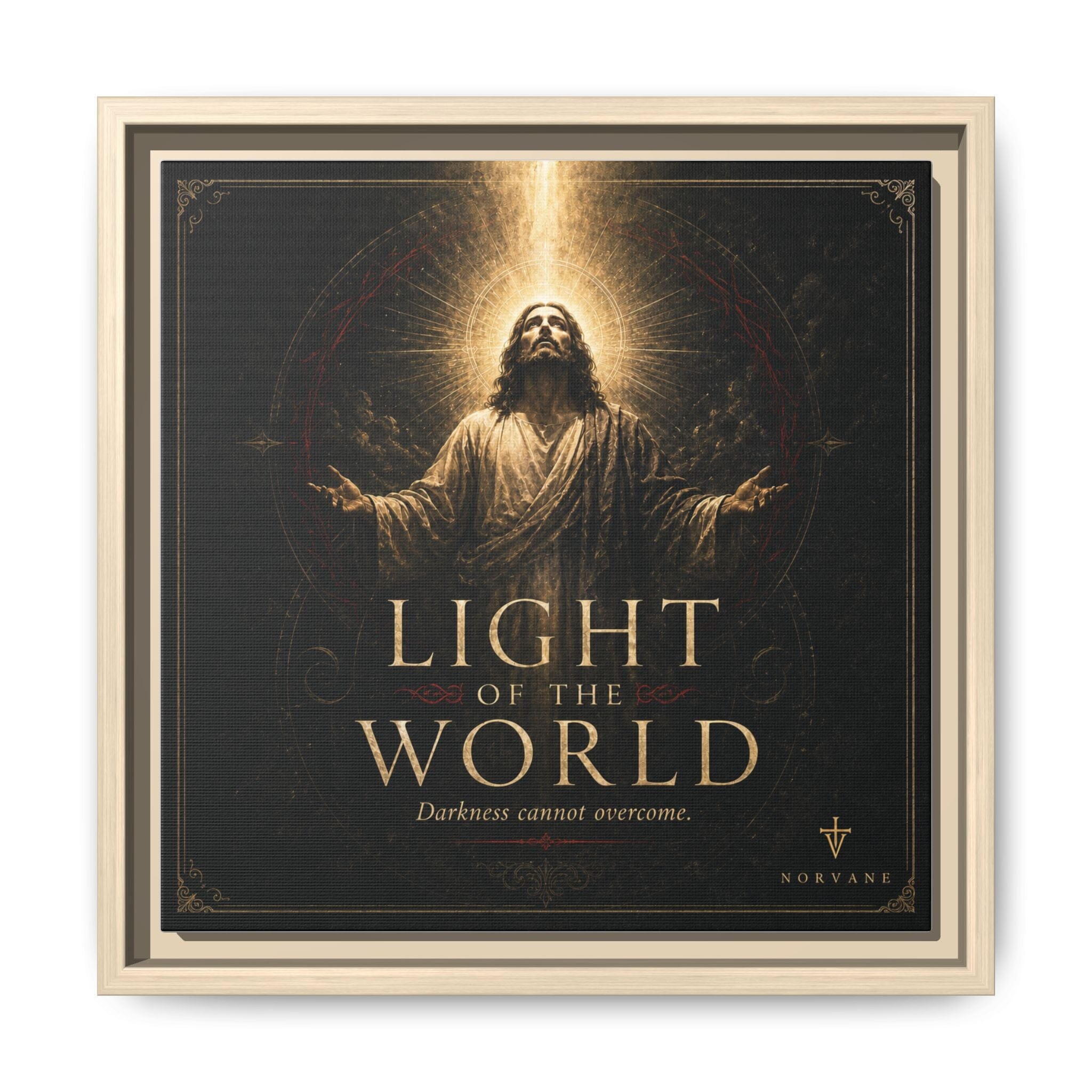 Light of the World – Framed Matte Canvas Wall Art Canvas Printify 12″ x 12″ 1.25" Natural