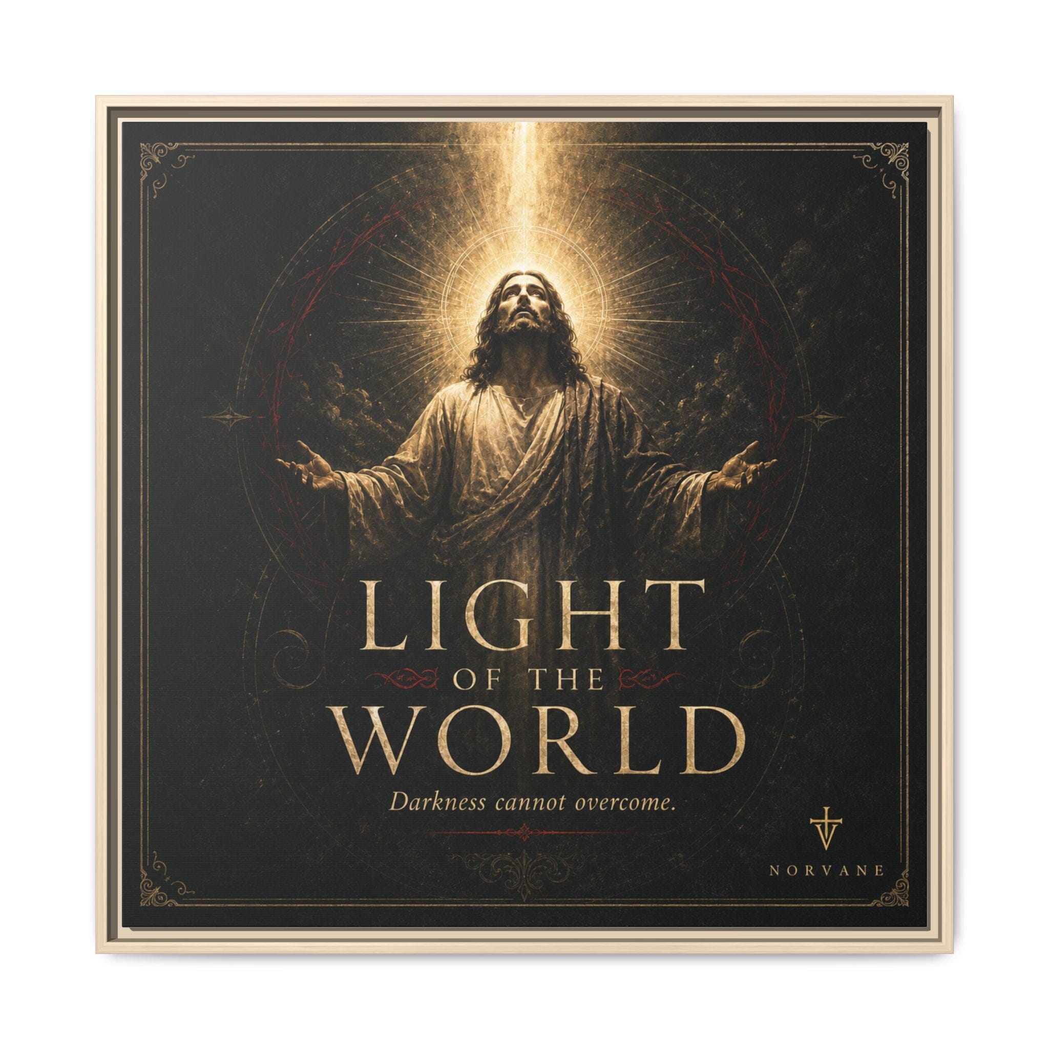 Light of the World – Framed Matte Canvas Wall Art Canvas Printify 30″ x 30″ 1.25" Natural