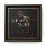Memento Mori Framed Canvas – Classical Stoic Wall Art in Espresso
