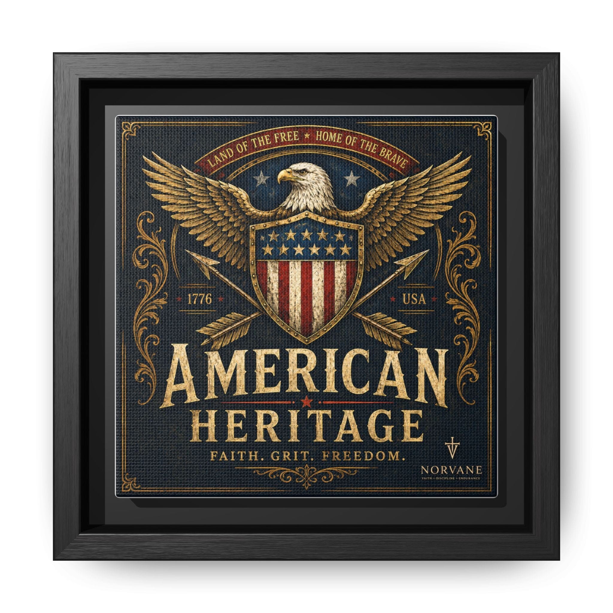 Norvane American Heritage Canvas Print – Patriotic Eagle Framed Wall Art in Black – view 18