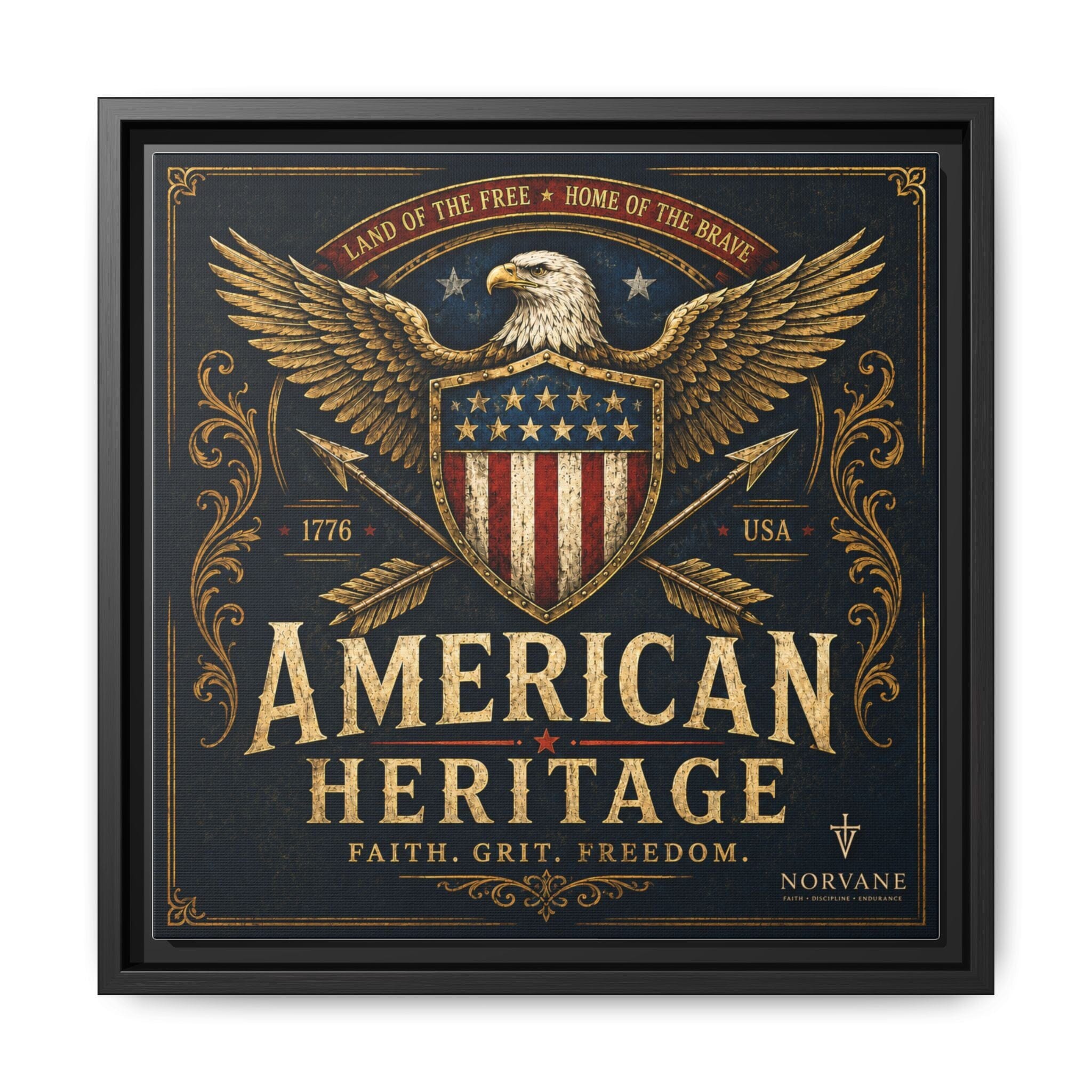 Norvane American Heritage Canvas Print – Patriotic Eagle Framed Wall Art in Black – view 29