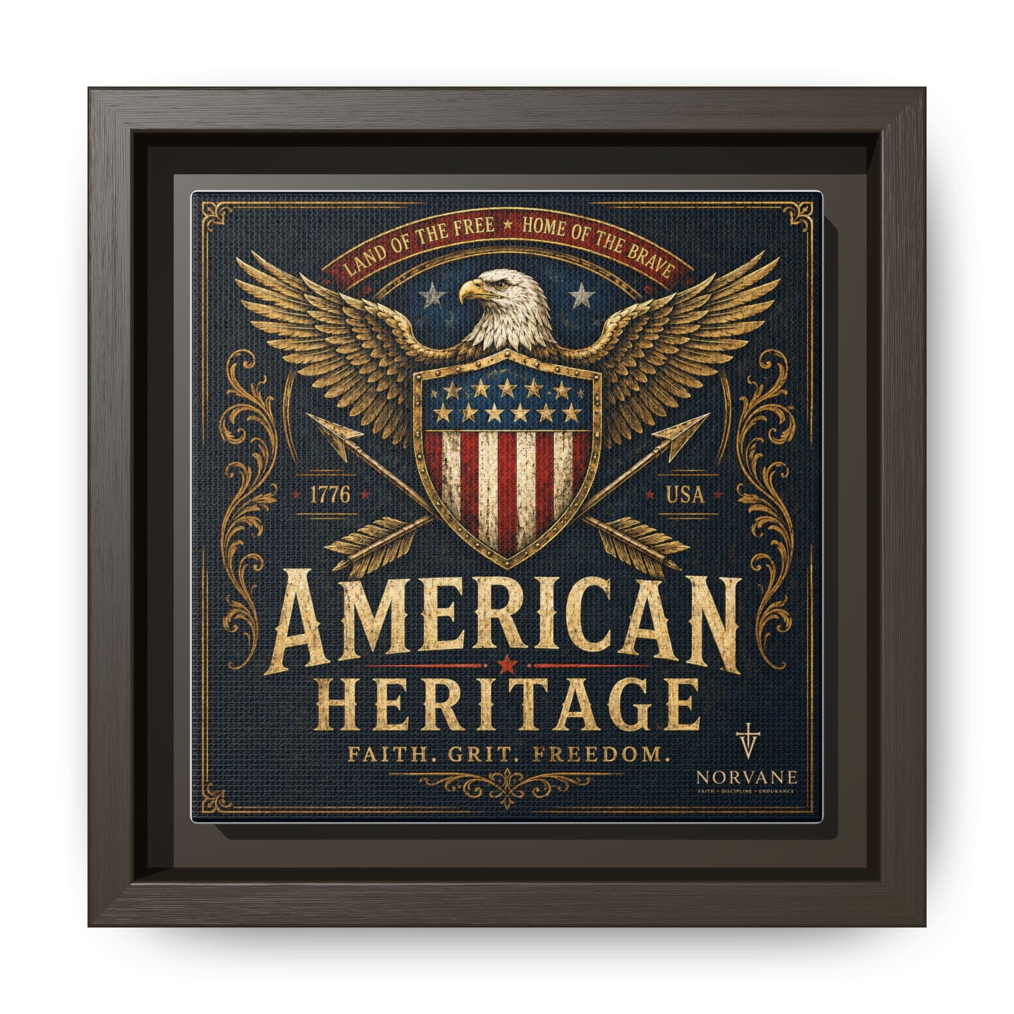 Norvane American Heritage Canvas Print – Patriotic Eagle Framed Wall Art in Espresso – view 19