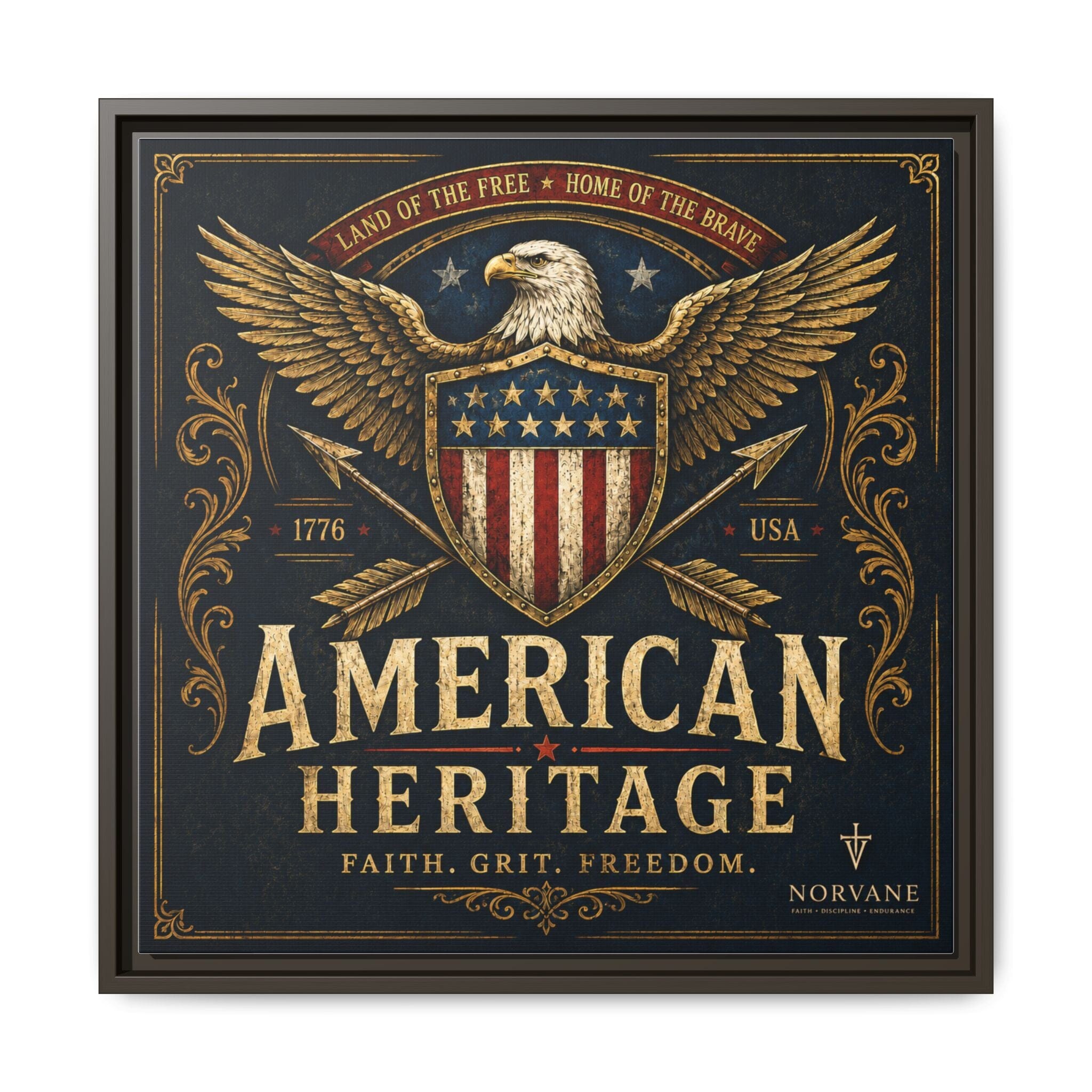 Norvane American Heritage Canvas Print – Patriotic Eagle Framed Wall Art in Espresso – view 22