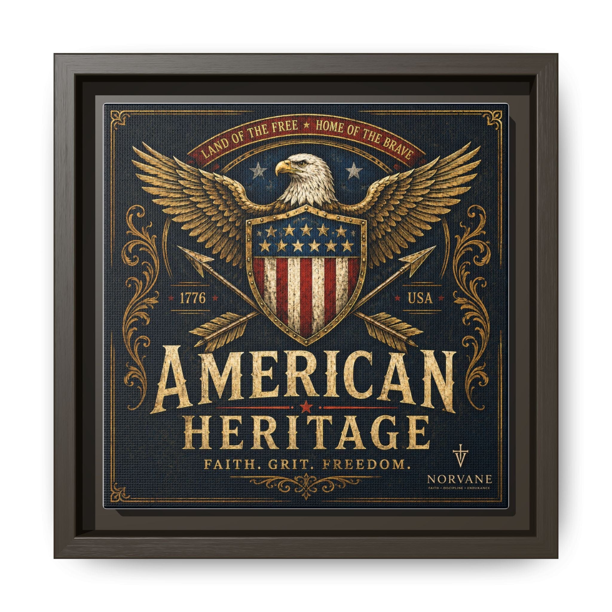 Norvane American Heritage Canvas Print – Patriotic Eagle Framed Wall Art in Espresso – view 7