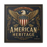 Norvane American Heritage Canvas Print – Patriotic Eagle Framed Wall Art in Espresso