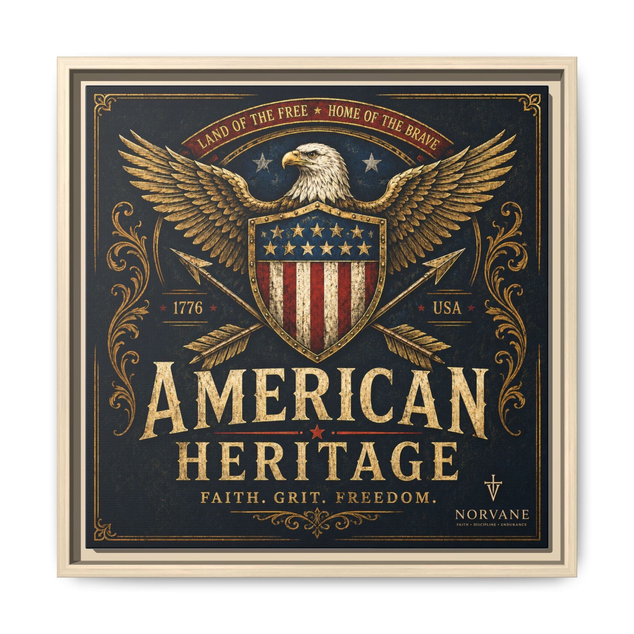 Norvane American Heritage Canvas Print – Patriotic Eagle Framed Wall Art in Natural – view 13