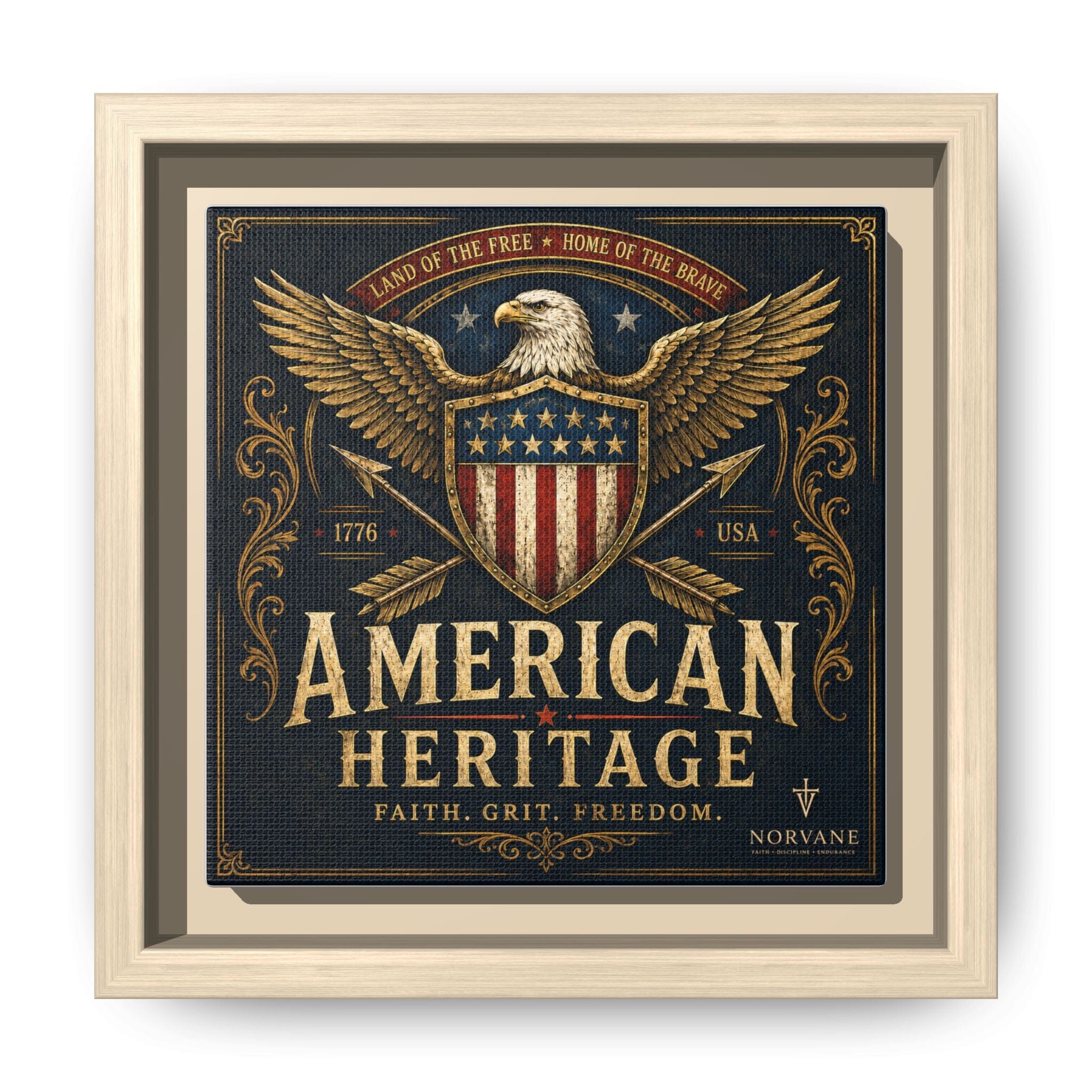 Norvane American Heritage Canvas Print – Patriotic Eagle Framed Wall Art in Natural – view 20