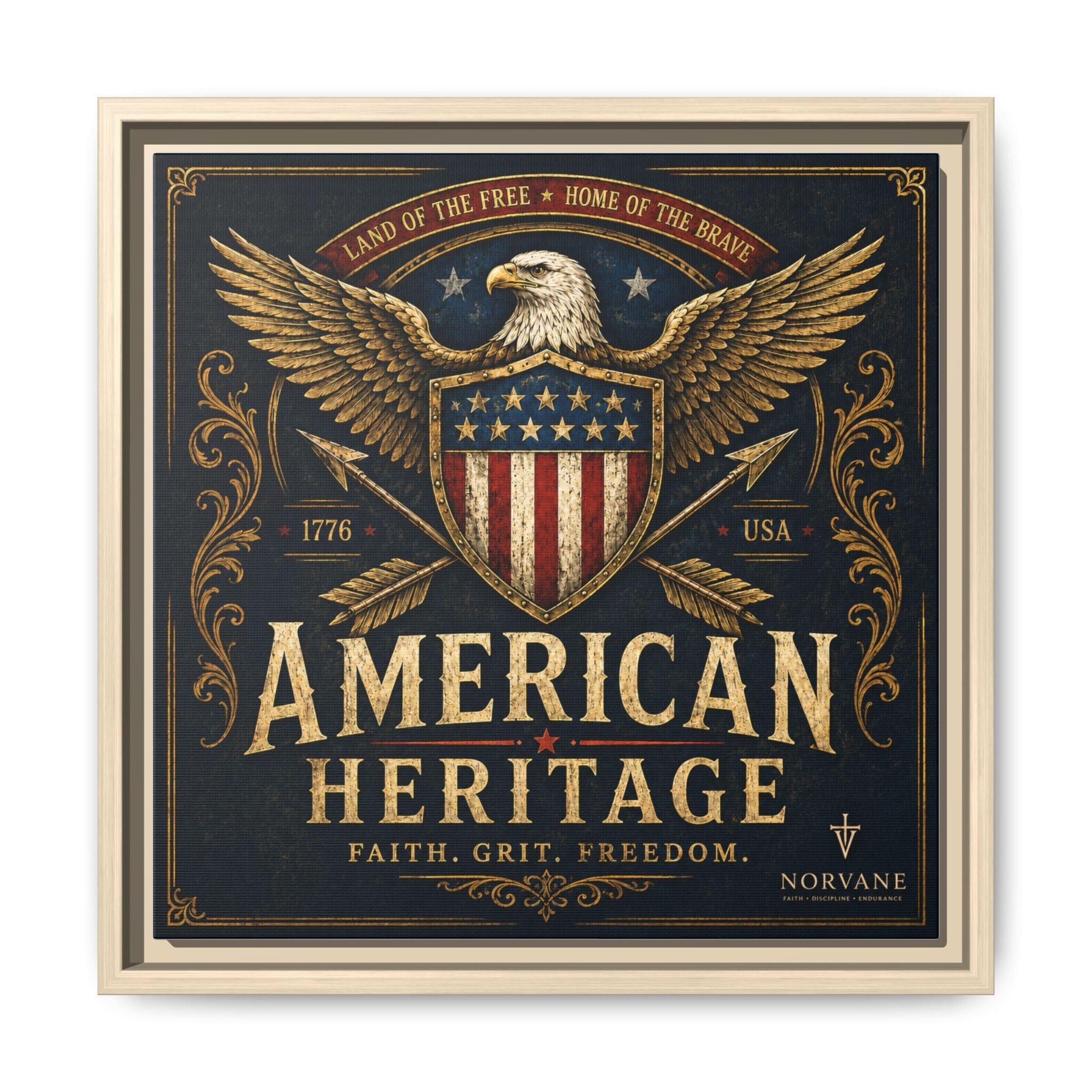 Norvane American Heritage Canvas Print – Patriotic Eagle Framed Wall Art in Natural – view 30