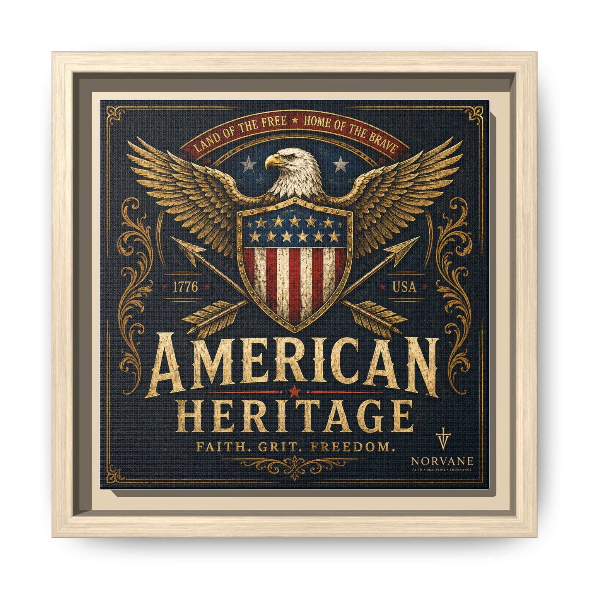 Norvane American Heritage Canvas Print – Patriotic Eagle Framed Wall Art in Natural – view 8