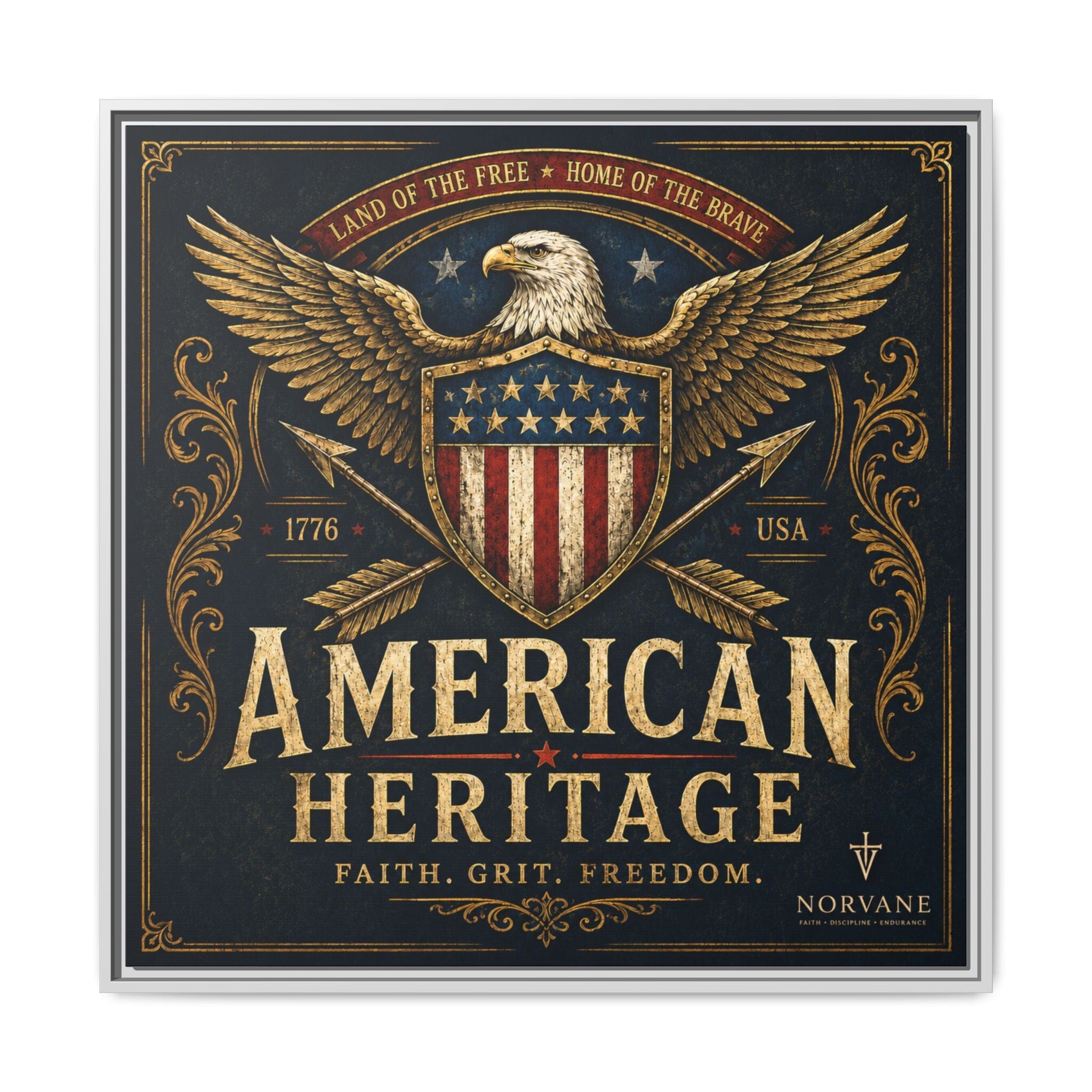 Norvane American Heritage Canvas Print – Patriotic Eagle Framed Wall Art in White – view 12