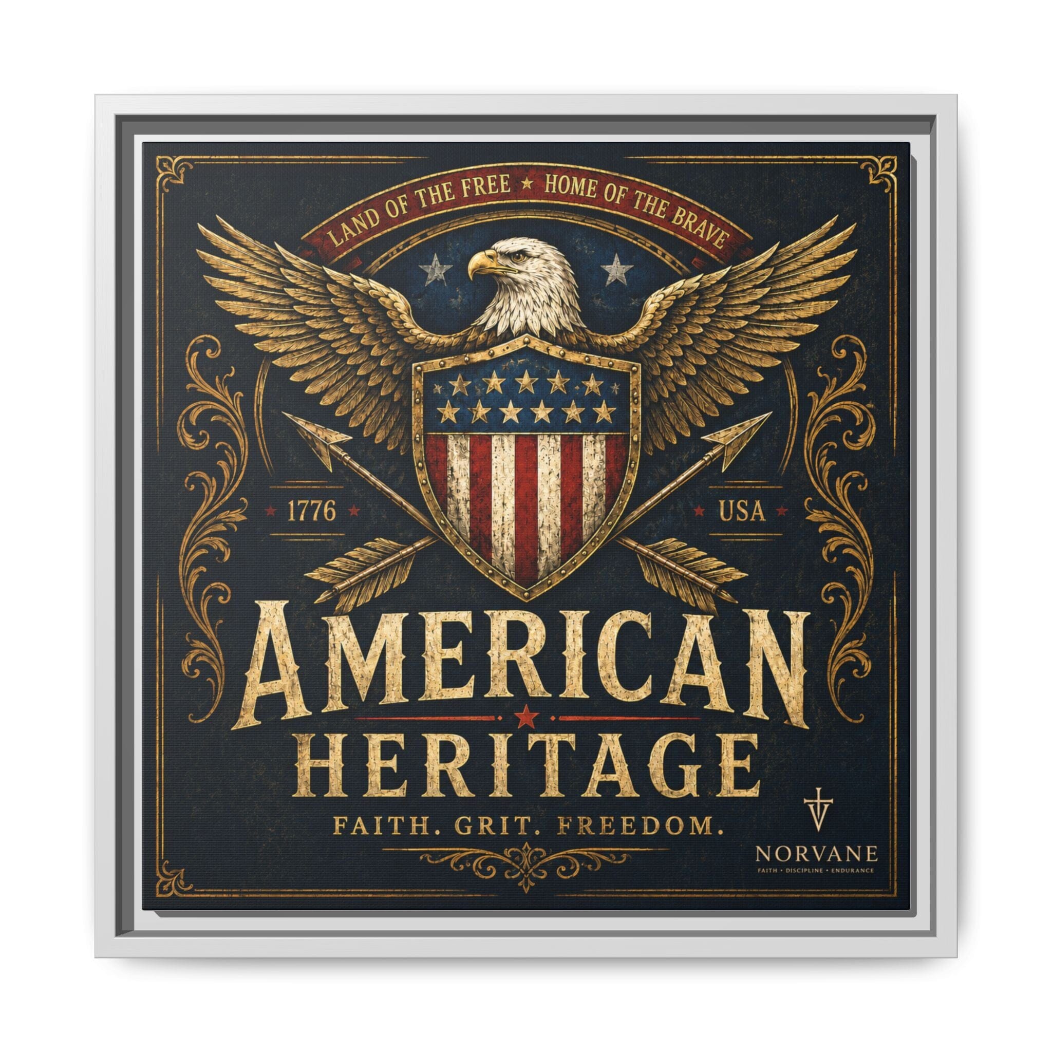 Norvane American Heritage Canvas Print – Patriotic Eagle Framed Wall Art in White – view 15