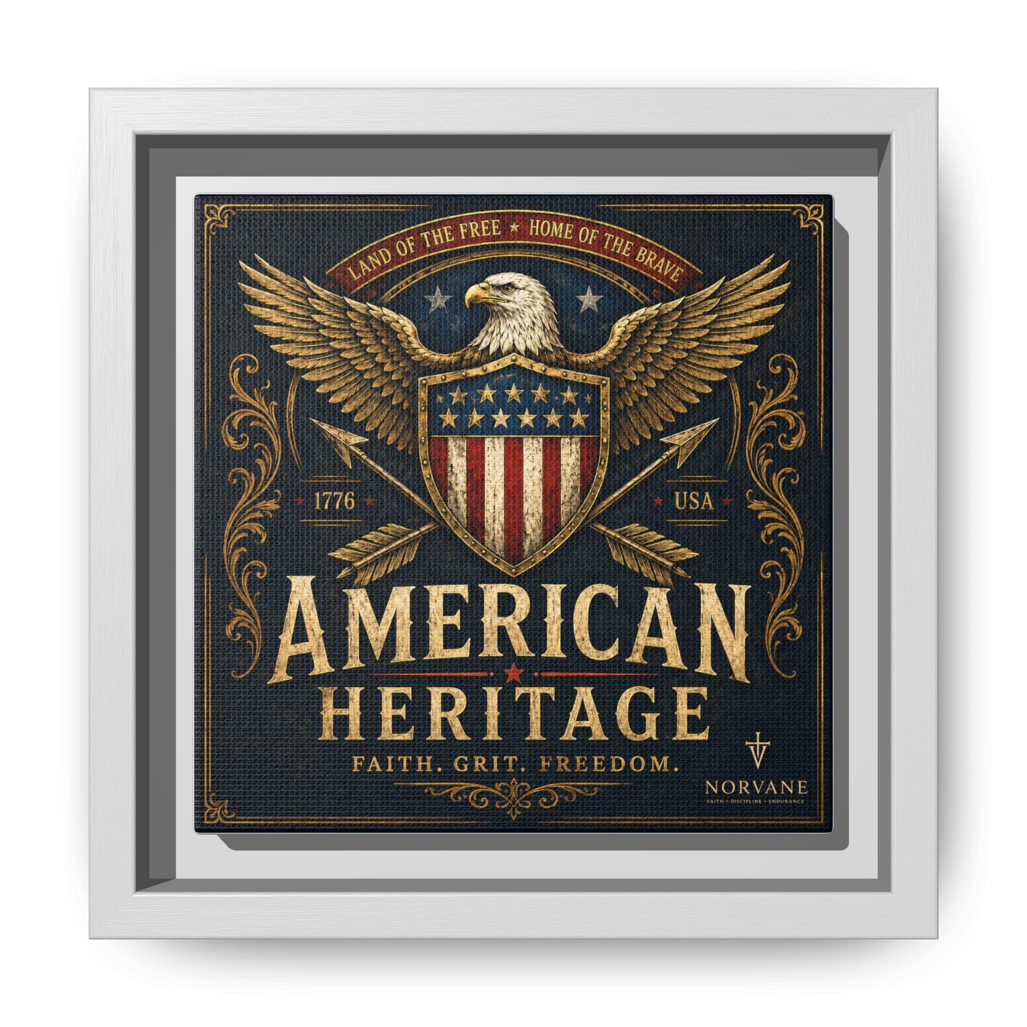 Norvane American Heritage Canvas Print – Patriotic Eagle Framed Wall Art in White – view 17