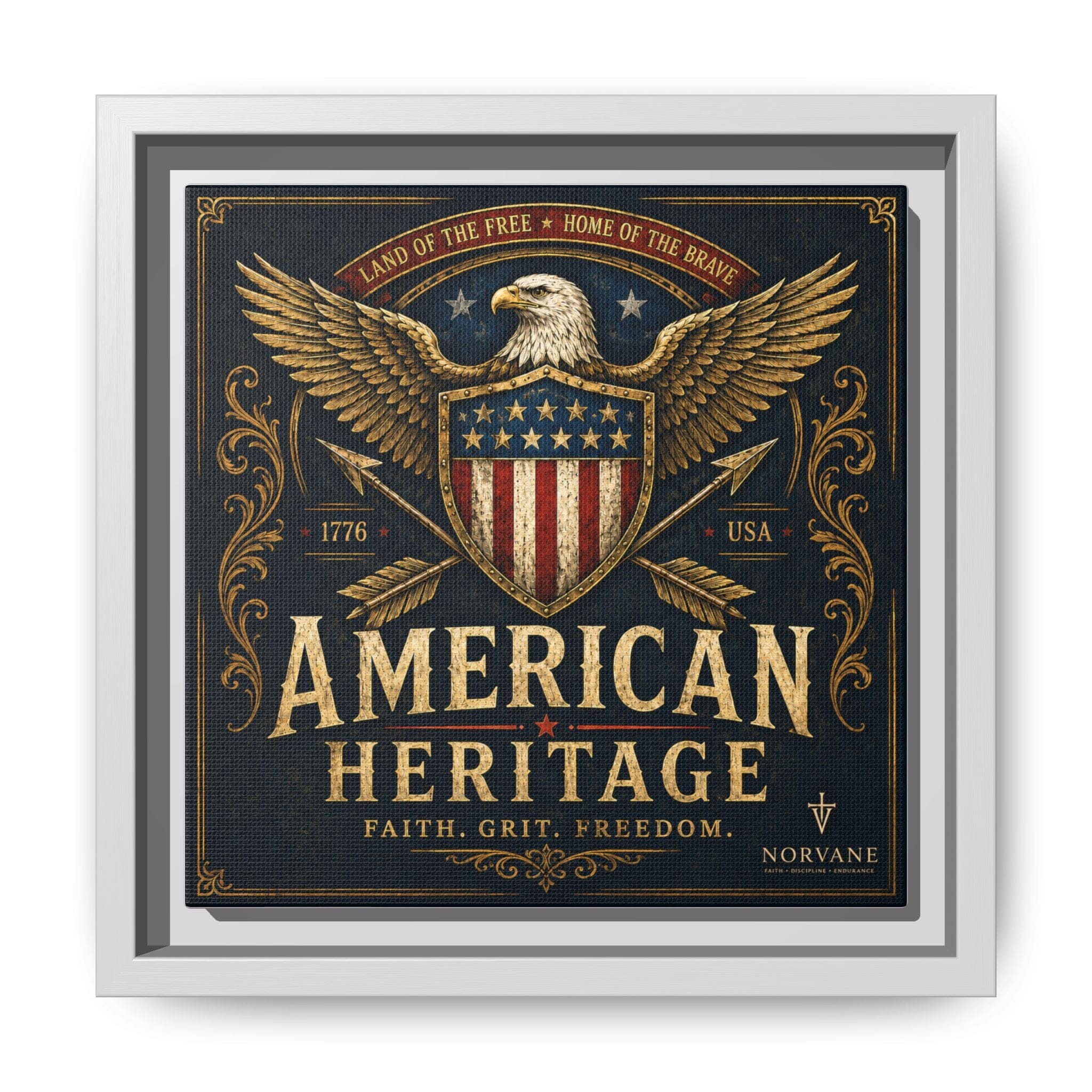 Norvane American Heritage Canvas Print – Patriotic Eagle Framed Wall Art in White – view 5