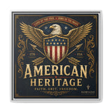 Norvane American Heritage Canvas Print – Patriotic Eagle Framed Wall Art in White
