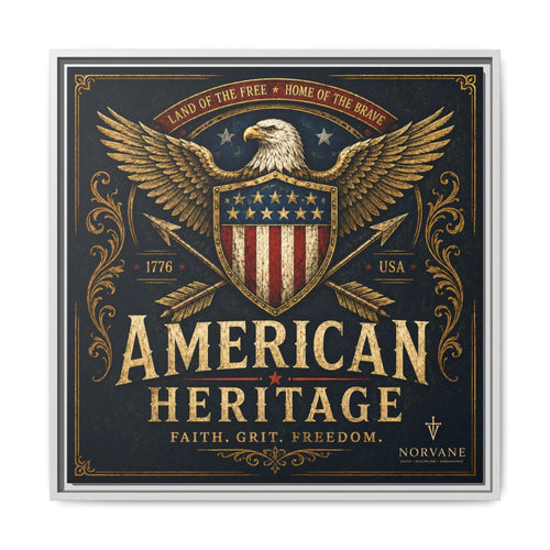 Norvane American Heritage Canvas Print – Patriotic Eagle Framed Wall Art in White