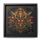 Norvane Britannia Lion Framed Canvas – Union Jack Crest Wall Art in Black – view 6