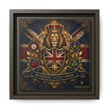 Norvane Britannia Lion Framed Canvas – Union Jack Crest Wall Art in Espresso – view 7