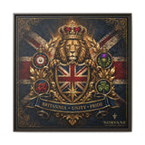 Norvane Britannia Lion Framed Canvas – Union Jack Crest Wall Art in Espresso – view 9