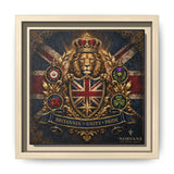 Norvane Britannia Lion Framed Canvas – Union Jack Crest Wall Art in Natural – view 8