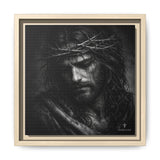 Norvane Crown of Sorrow Jesus Canvas Print – Monochrome Christian Wall Art Canvas Printify 10″ x 10″ 1.25" Natural