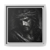 Norvane Crown of Sorrow Jesus Canvas Print – Monochrome Christian Wall Art Canvas Printify 10″ x 10″ 1.25" White