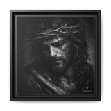 Norvane Crown of Sorrow Jesus Canvas Print – Monochrome Christian Wall Art Canvas Printify 12″ x 12″ 1.25" Black