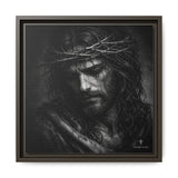 Norvane Crown of Sorrow Jesus Canvas Print – Monochrome Christian Wall Art Canvas Printify 14" x 14" 1.25" Espresso