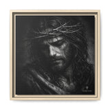 Norvane Crown of Sorrow Jesus Canvas Print – Monochrome Christian Wall Art Canvas Printify 14" x 14" 1.25" Natural