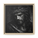 Norvane Crown of Sorrow Jesus Canvas Print – Monochrome Christian Wall Art Canvas Printify 16″ x 16″ 1.25" Natural
