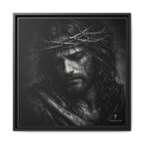 Norvane Crown of Sorrow Jesus Canvas Print – Monochrome Christian Wall Art Canvas Printify 20″ x 20″ 1.25" Black
