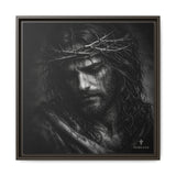 Norvane Crown of Sorrow Jesus Canvas Print – Monochrome Christian Wall Art Canvas Printify 20″ x 20″ 1.25" Espresso