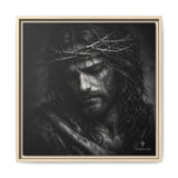 Norvane Crown of Sorrow Jesus Canvas Print – Monochrome Christian Wall Art Canvas Printify 20″ x 20″ 1.25" Natural