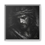 Norvane Crown of Sorrow Jesus Canvas Print – Monochrome Christian Wall Art Canvas Printify 20″ x 20″ 1.25" White