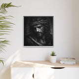Norvane Crown of Sorrow Jesus Canvas Print – Monochrome Christian Wall Art Canvas Printify 