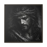 Norvane Crown of Sorrow Jesus Canvas Print – Monochrome Christian Wall Art Canvas Printify 30″ x 30″ 1.25" Espresso