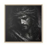 Norvane Crown of Sorrow Jesus Canvas Print – Monochrome Christian Wall Art Canvas Printify 30″ x 30″ 1.25" Natural