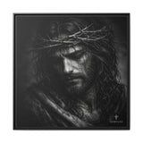 Norvane Crown of Sorrow Jesus Canvas Print – Monochrome Christian Wall Art Canvas Printify 36″ x 36″ 1.25" Black