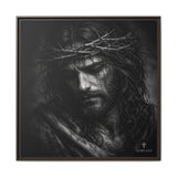 Norvane Crown of Sorrow Jesus Canvas Print – Monochrome Christian Wall Art Canvas Printify 36″ x 36″ 1.25" Espresso