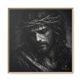 Norvane Crown of Sorrow Jesus Canvas Print – Monochrome Christian Wall Art Canvas Printify 36″ x 36″ 1.25" Natural