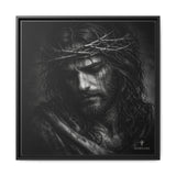 Norvane Crown of Sorrow Jesus Canvas Print – Monochrome Christian Wall Art in Black