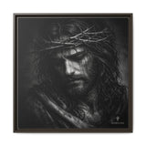 Norvane Crown of Sorrow Jesus Canvas Print – Monochrome Christian Wall Art in Espresso