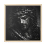 Norvane Crown of Sorrow Jesus Canvas Print – Monochrome Christian Wall Art in Natural