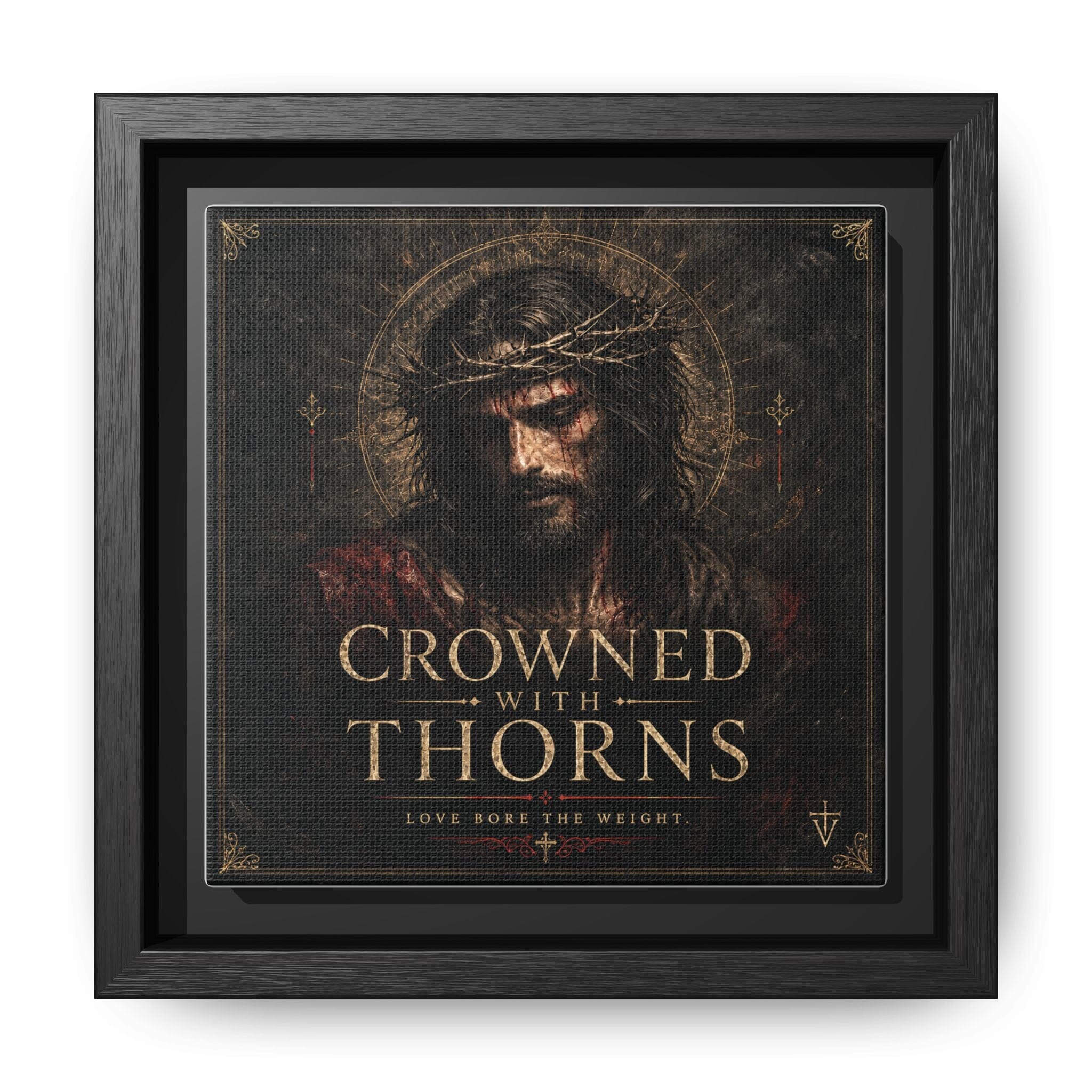 Norvane Crowned with Thorns Framed Canvas – Religious Wall Art in Black – view 18