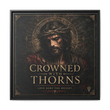 Norvane Crowned with Thorns Framed Canvas – Religious Wall Art in Black
