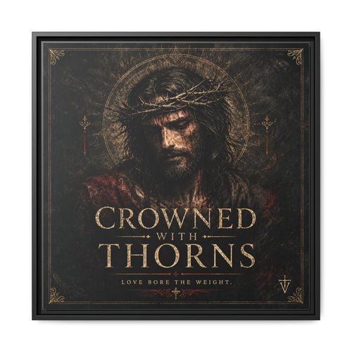 Norvane Crowned with Thorns Framed Canvas – Religious Wall Art in Black