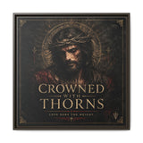 Norvane Crowned with Thorns Framed Canvas – Religious Wall Art in Espresso
