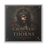 Norvane Crowned with Thorns Framed Canvas – Religious Wall Art in White